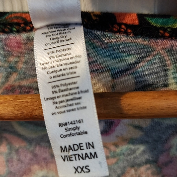 🌺🏵🌸🌼LuLaRoe short sleeve tunic, multi-color daisies sz XXS - Picture 3 of 4